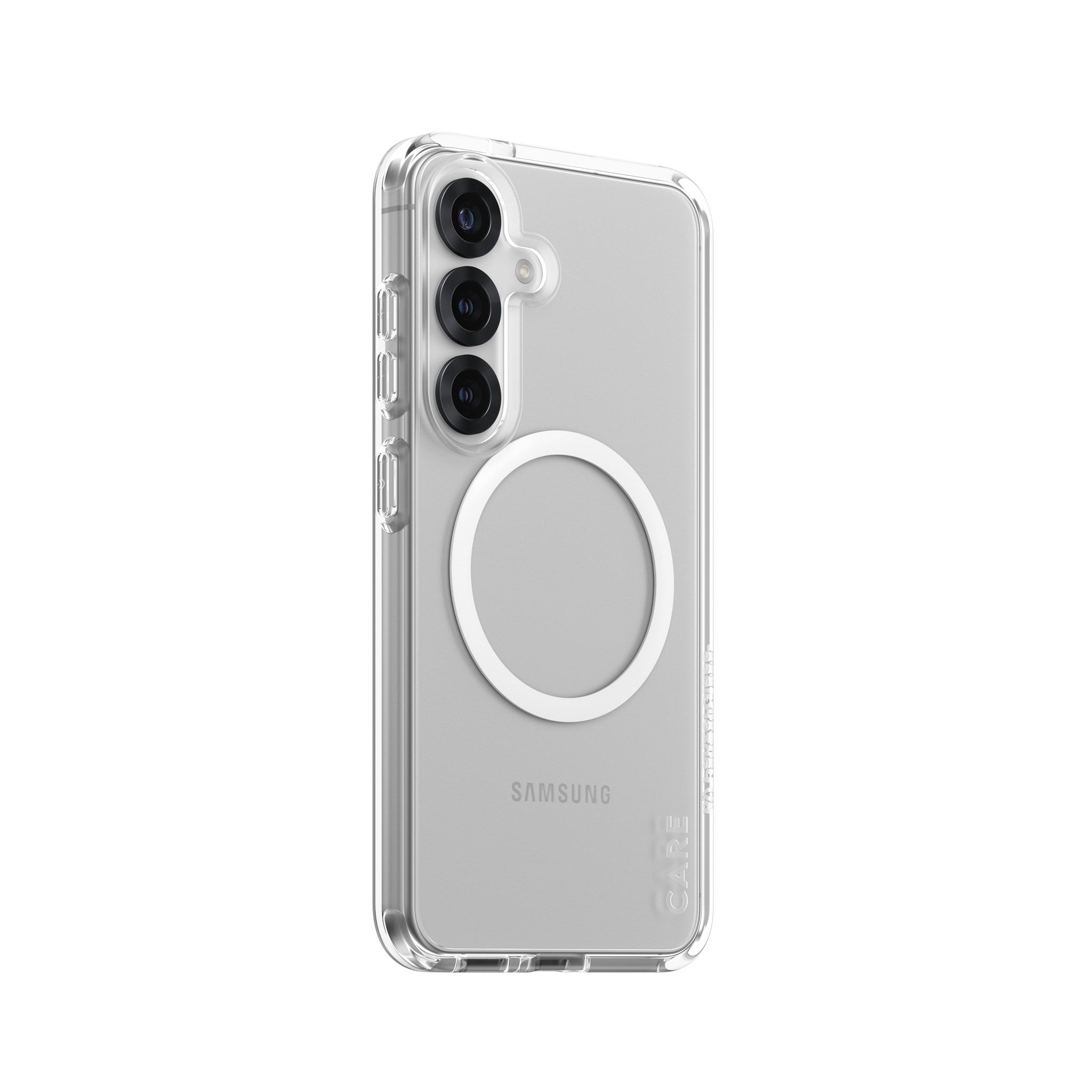 CARE by PanzerGlass® Flagship Case Transparent Urban Combat w. White Qi Compatible Samsung Galaxy S25